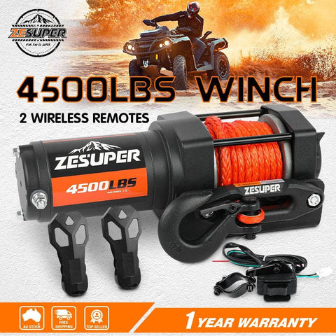 4500Lb Electric Winch 12V Wireless Portable Atv Utv Boat Trailer