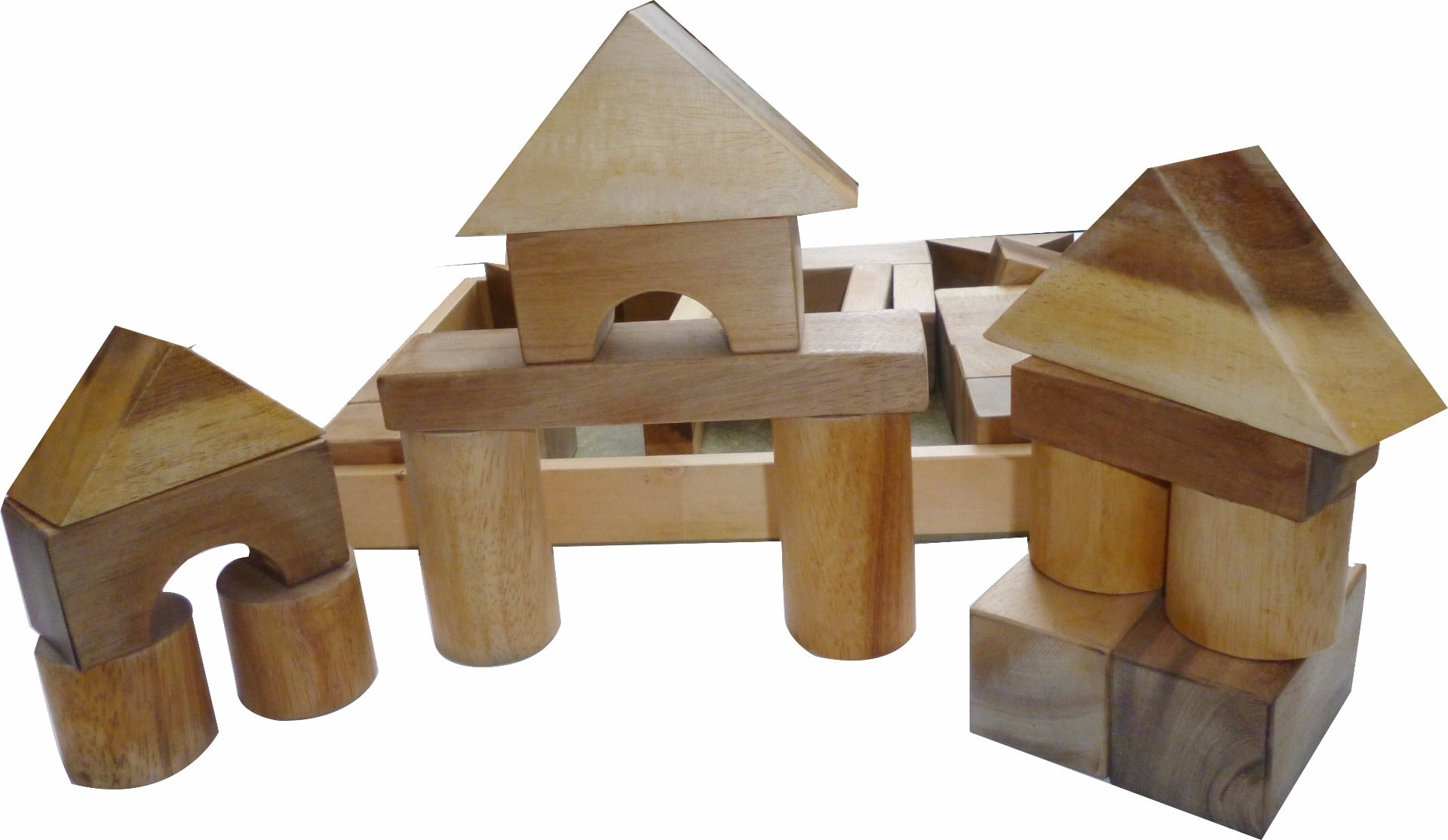 Natural Wood Blocks 34 Pcs