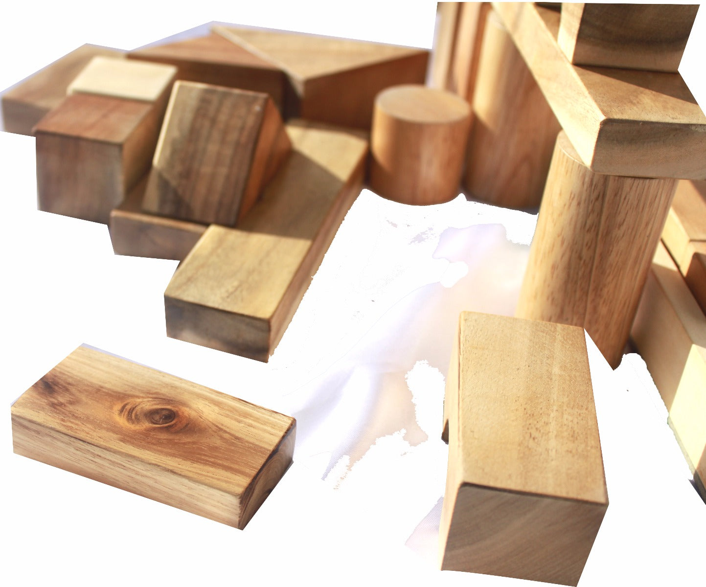 Natural Wood Blocks 34 Pcs