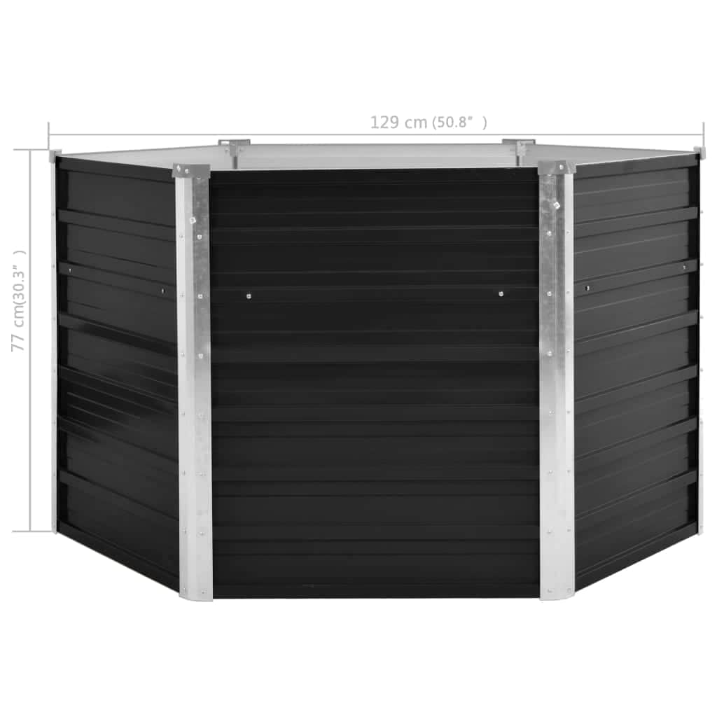 45734 Garden Raised Bed Anthracite Galvanised Steel | Steel finish