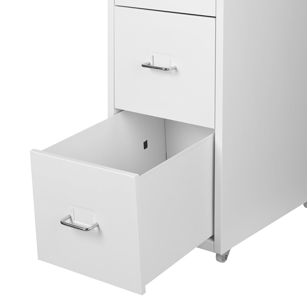 4-Drawer Office Cabinet White Storage Filing Drawers Furniture