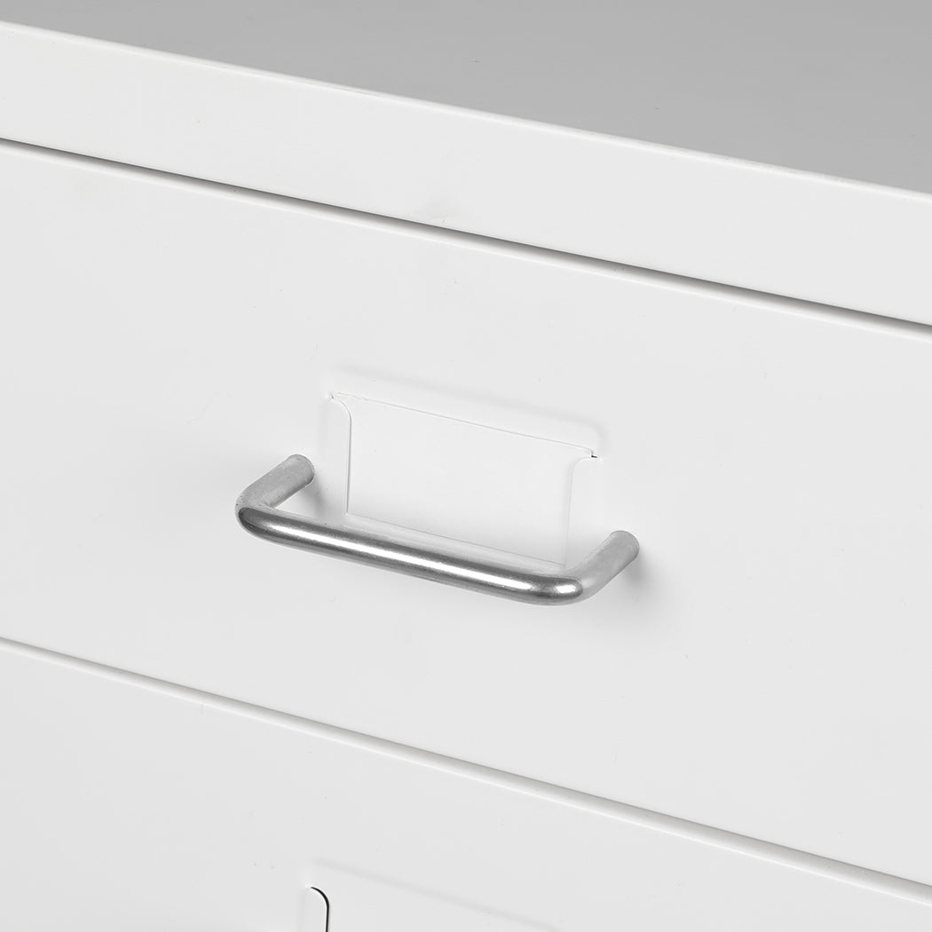 4-Drawer Office Cabinet White Storage Filing Drawers Furniture