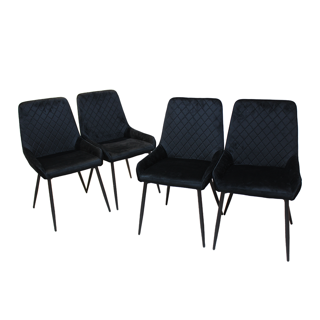 Stylish Dining Chairs x 8 Padded Seat Soft Velvet  Sleek Modern Look