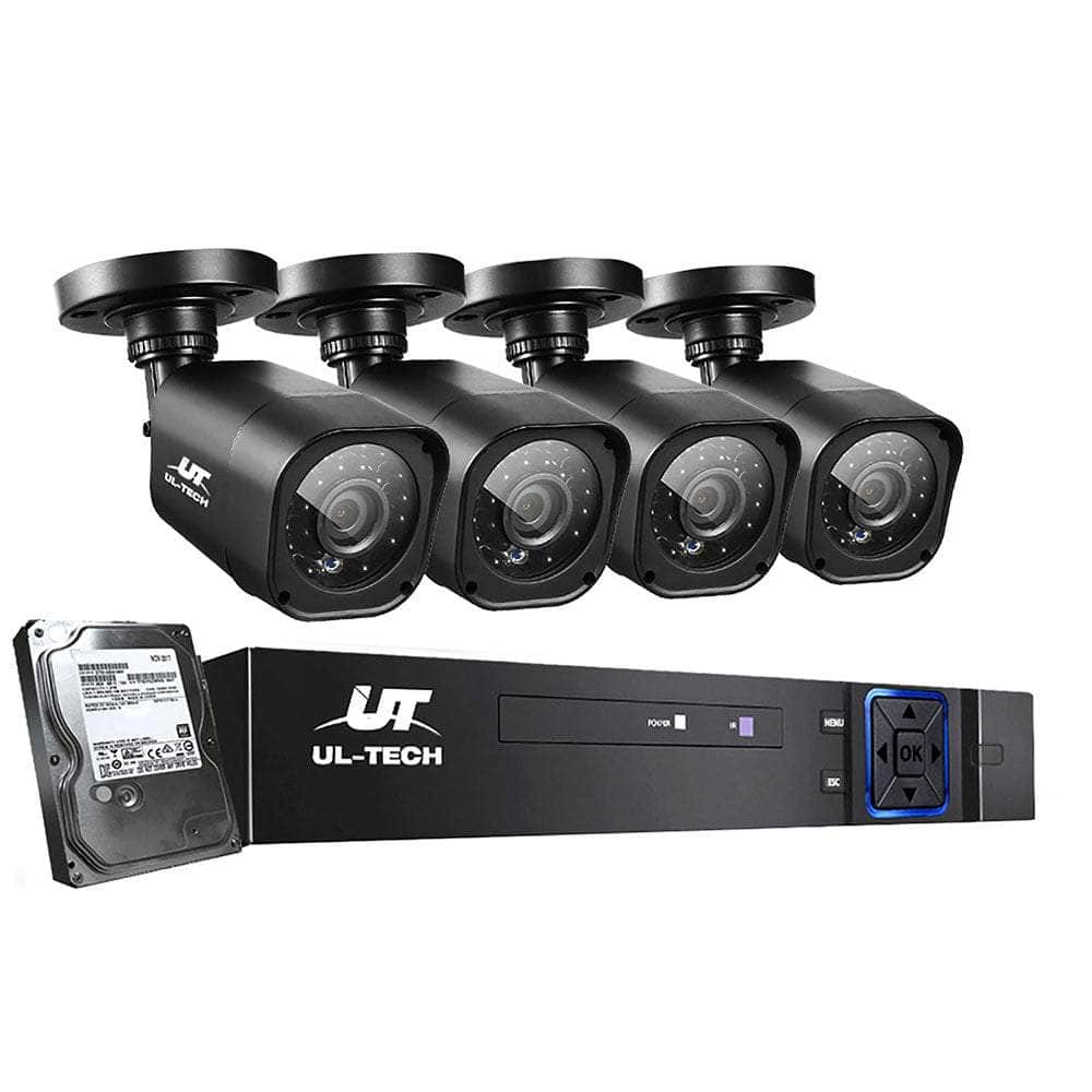 4Ch Dvr 4 Cameras Complete Security Solution