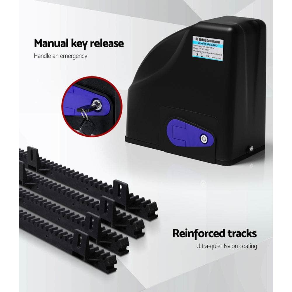 4M/6M Sliding Gate Opener Kit with 3 Control Remotes, Fence & Gate Accessories - photo 7