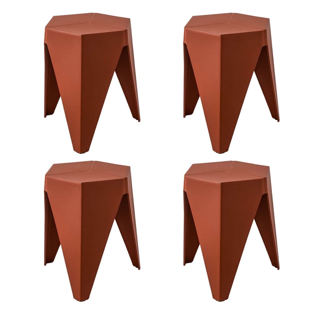 4PC Puzzle Stool Plastic Bar Stools Stackable