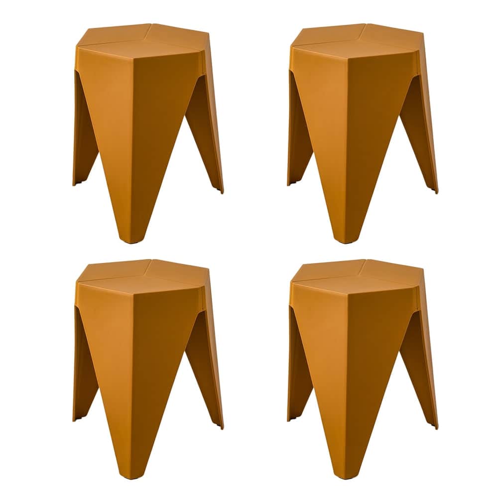 4PC Puzzle Stool Plastic Bar Stools Stackable