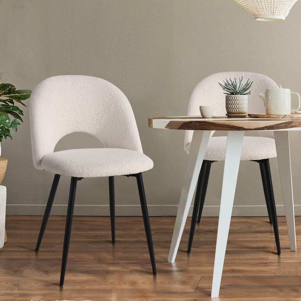 4Pcs/6Pcs Dining Chairs Accent Chair Armchair Sherpa White