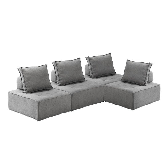 4PCS Modular Sofa Lounge Chair Armless Adjustable Back