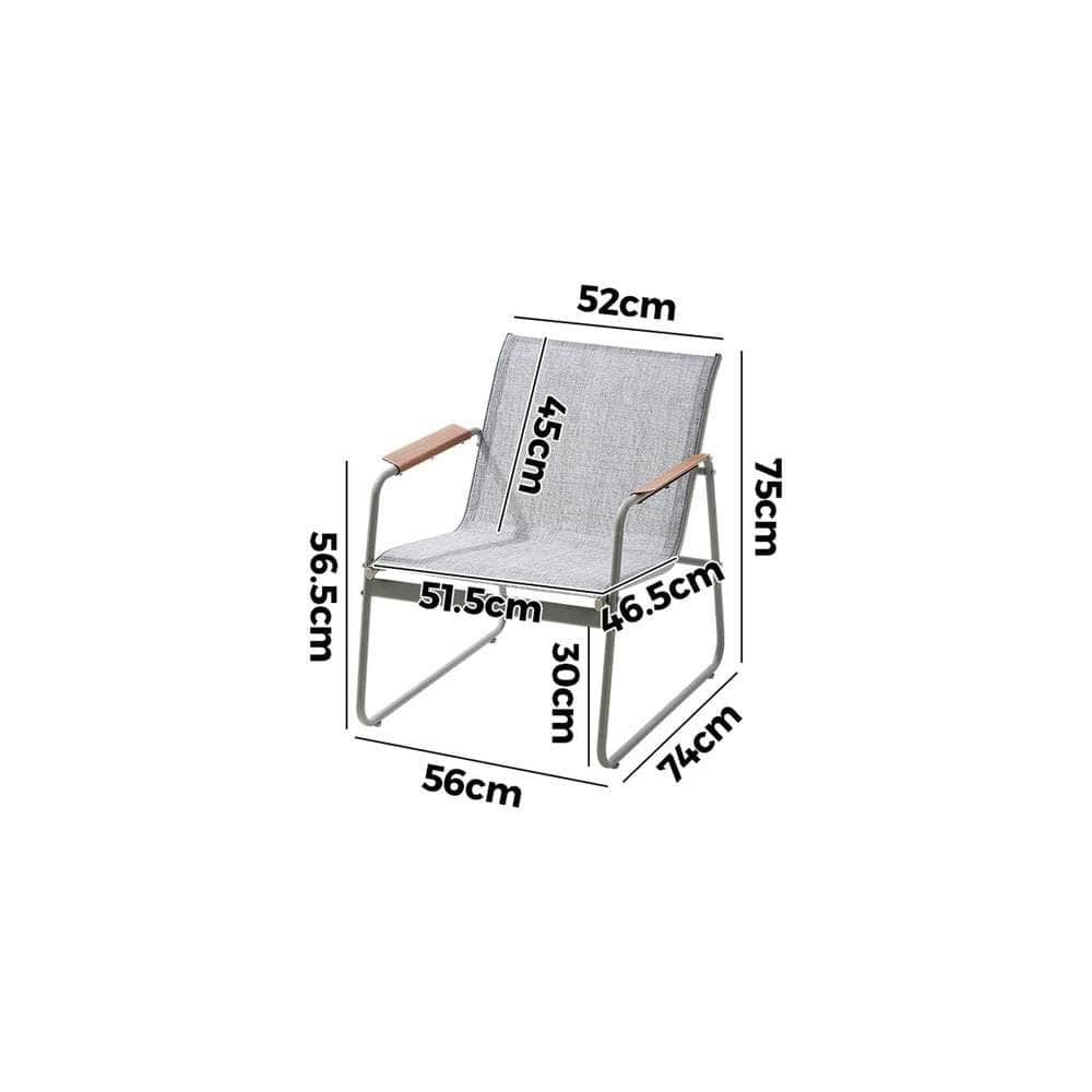 4PCS Outdoor Patio Armchairs Textilene Garden Chairs Set Weather-Resistant