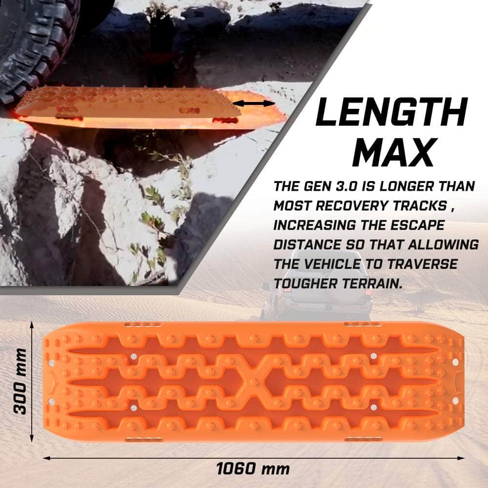 4Wd Snow Tracks Recovery Tracks (2Pcs) With Mounting Bolts