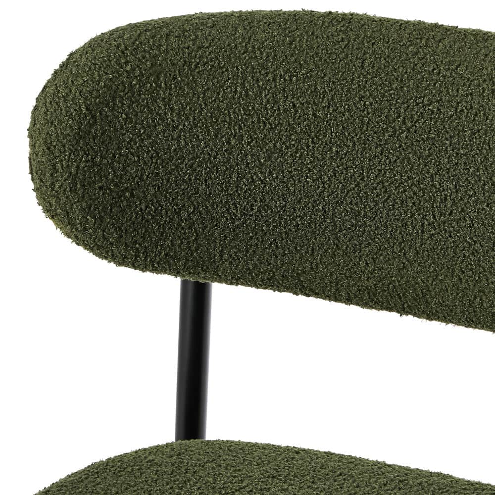 4x,6x,8x Dining Chairs Kitchen Chair Cafe Chair Boucle Black&Green