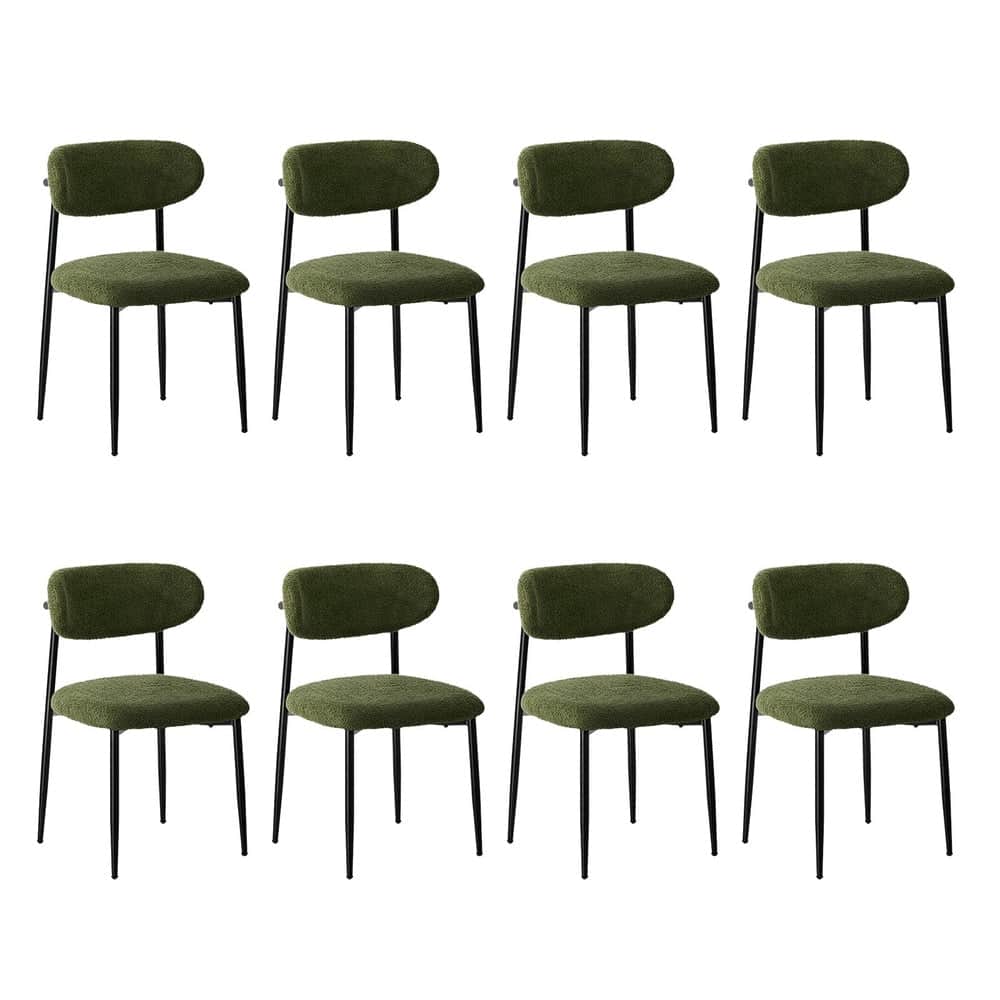 4x,6x,8x Dining Chairs Kitchen Chair Cafe Chair Boucle Black&Green
