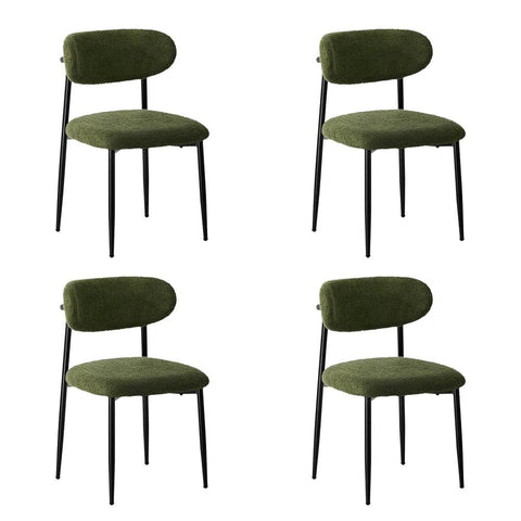 4x,6x,8x Dining Chairs Kitchen Chair Cafe Chair Boucle Black&Green