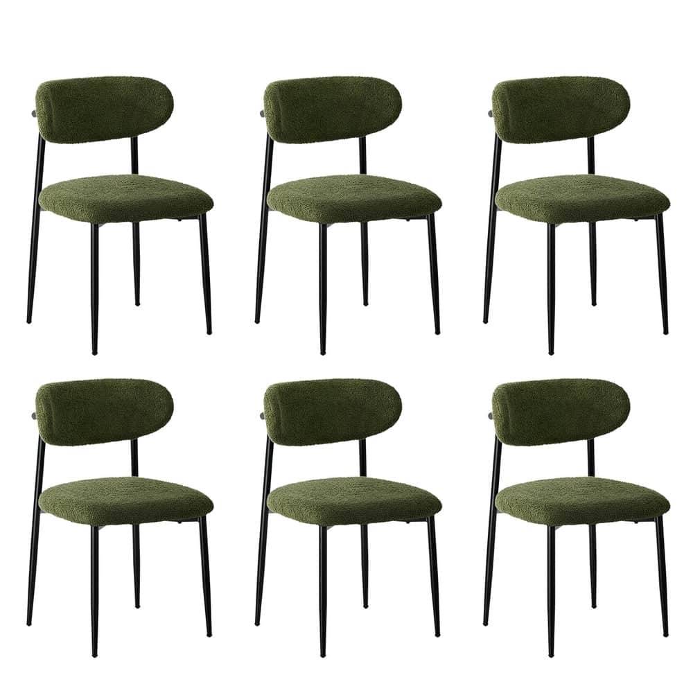 4x,6x,8x Dining Chairs Kitchen Chair Cafe Chair Boucle Black&Green