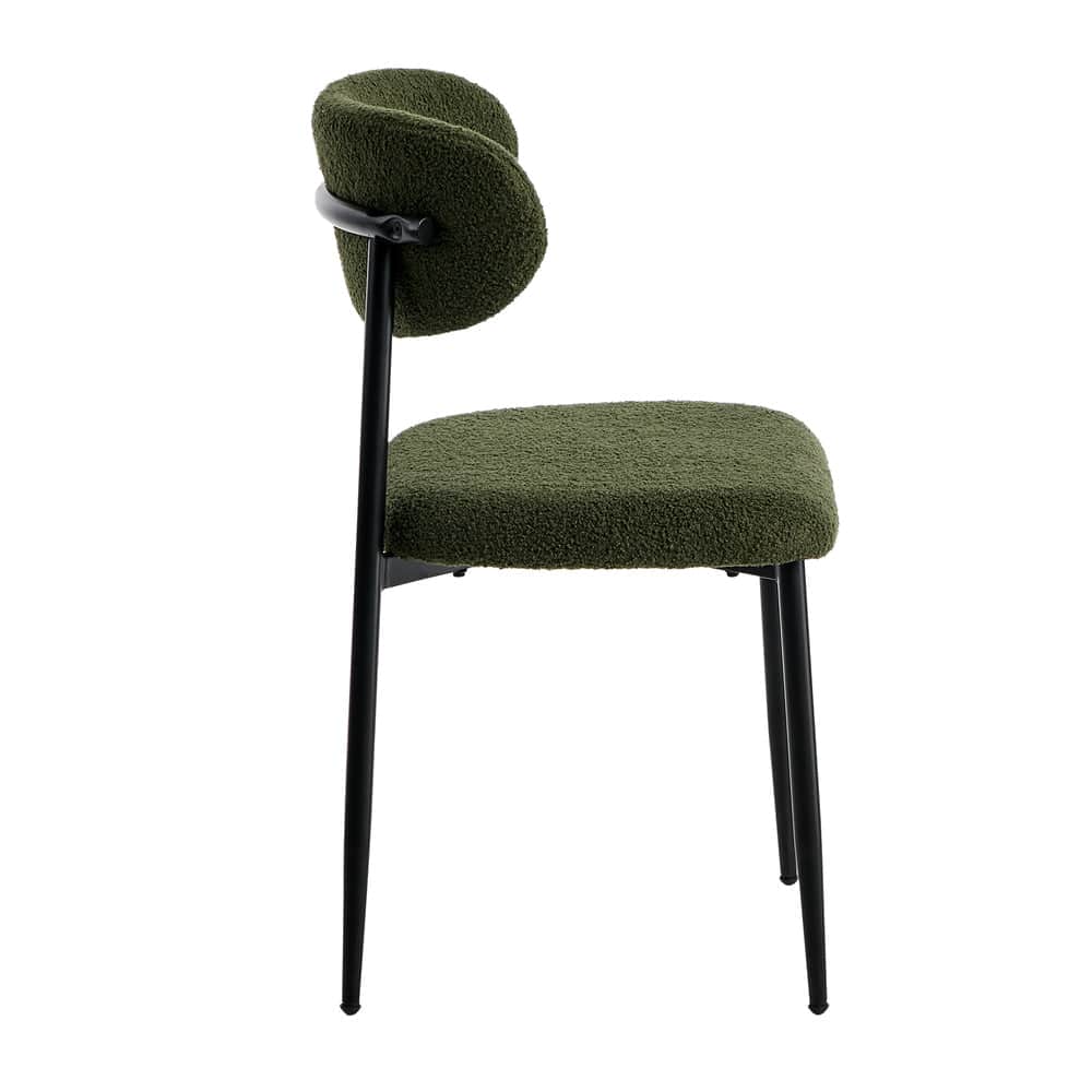 4x,6x,8x Dining Chairs Kitchen Chair Cafe Chair Boucle Black&Green