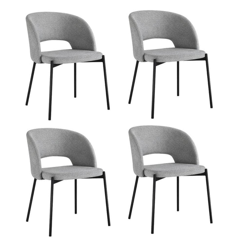 4x/6x Armchair Dining Chair Fabric Grey&Black | Grey colour