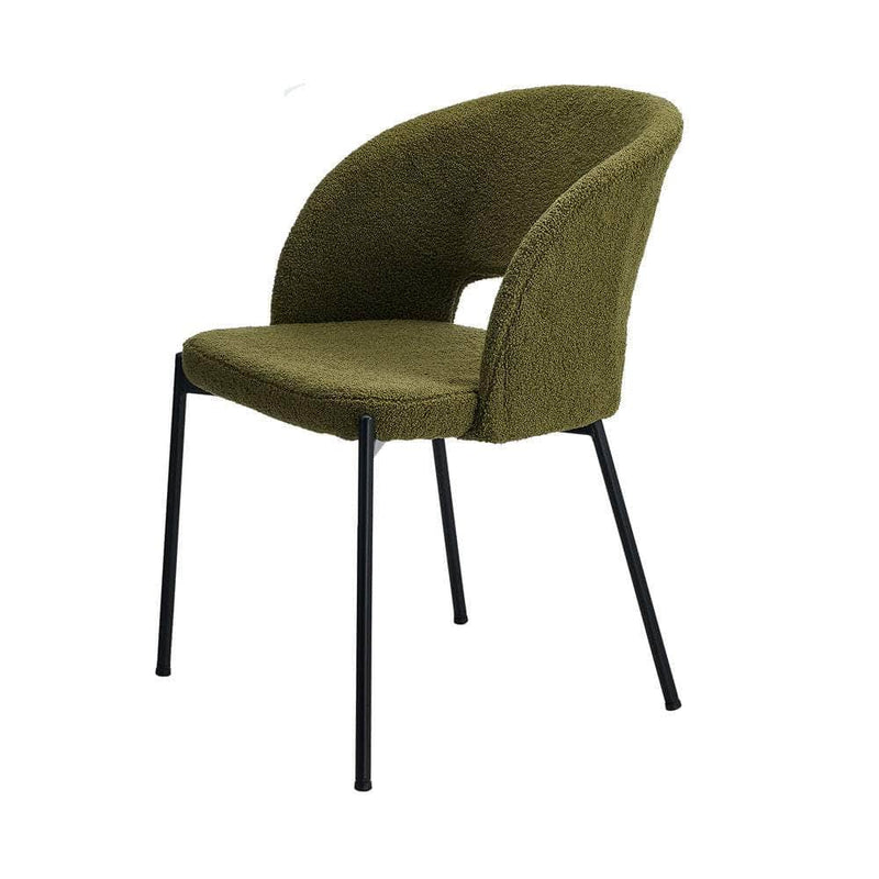 Green colour - 4x Armchair Dining Chair Sherpa Green&Black