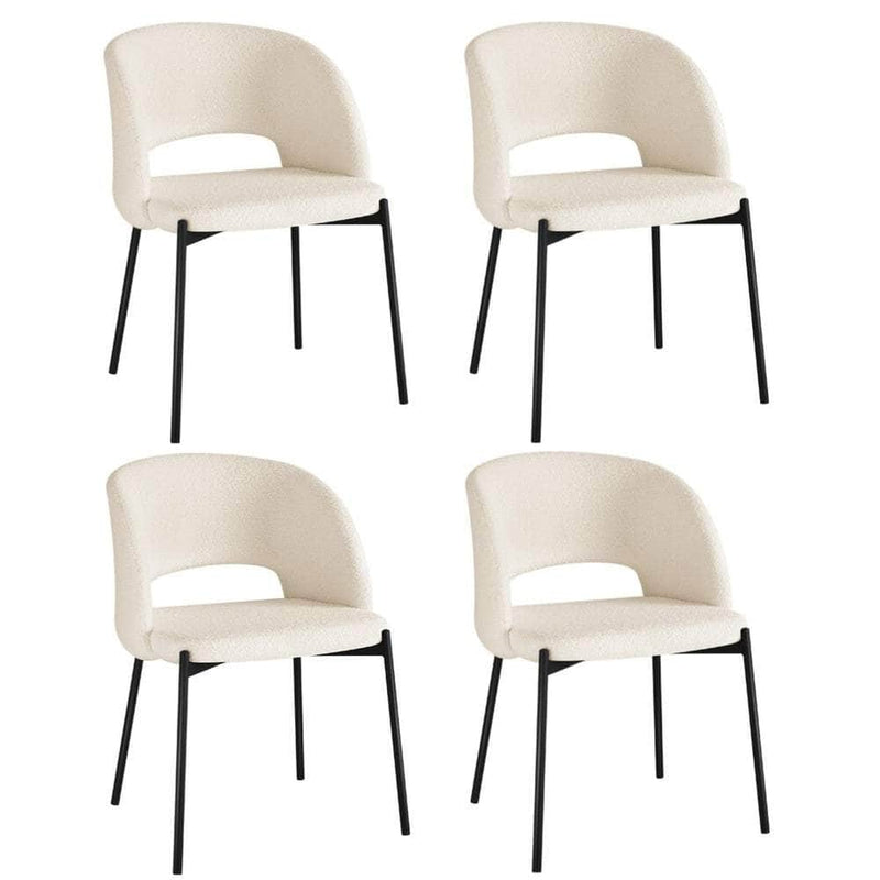 4x Armchair Dining Chair Sherpa White,Gold&Black, Dining Chair - photo 15