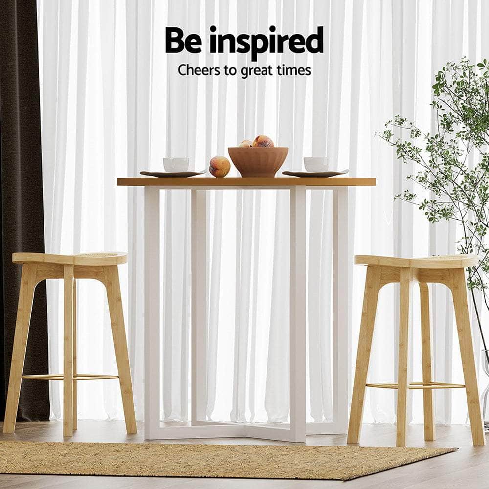 4X Bar Stools Bamboo Rattan Stool Counter Chair Kitchen Barstools