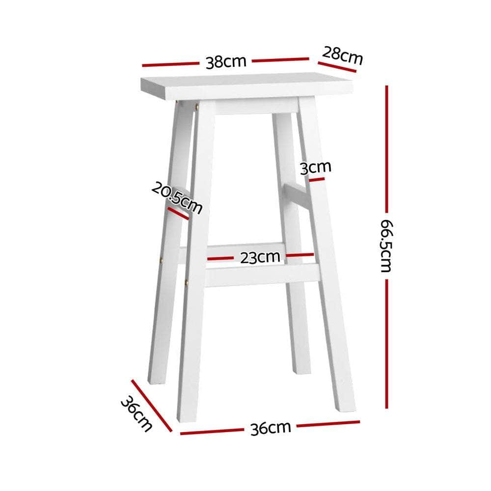 4x Bar Stools Round Chairs Wooden Nature Stylish