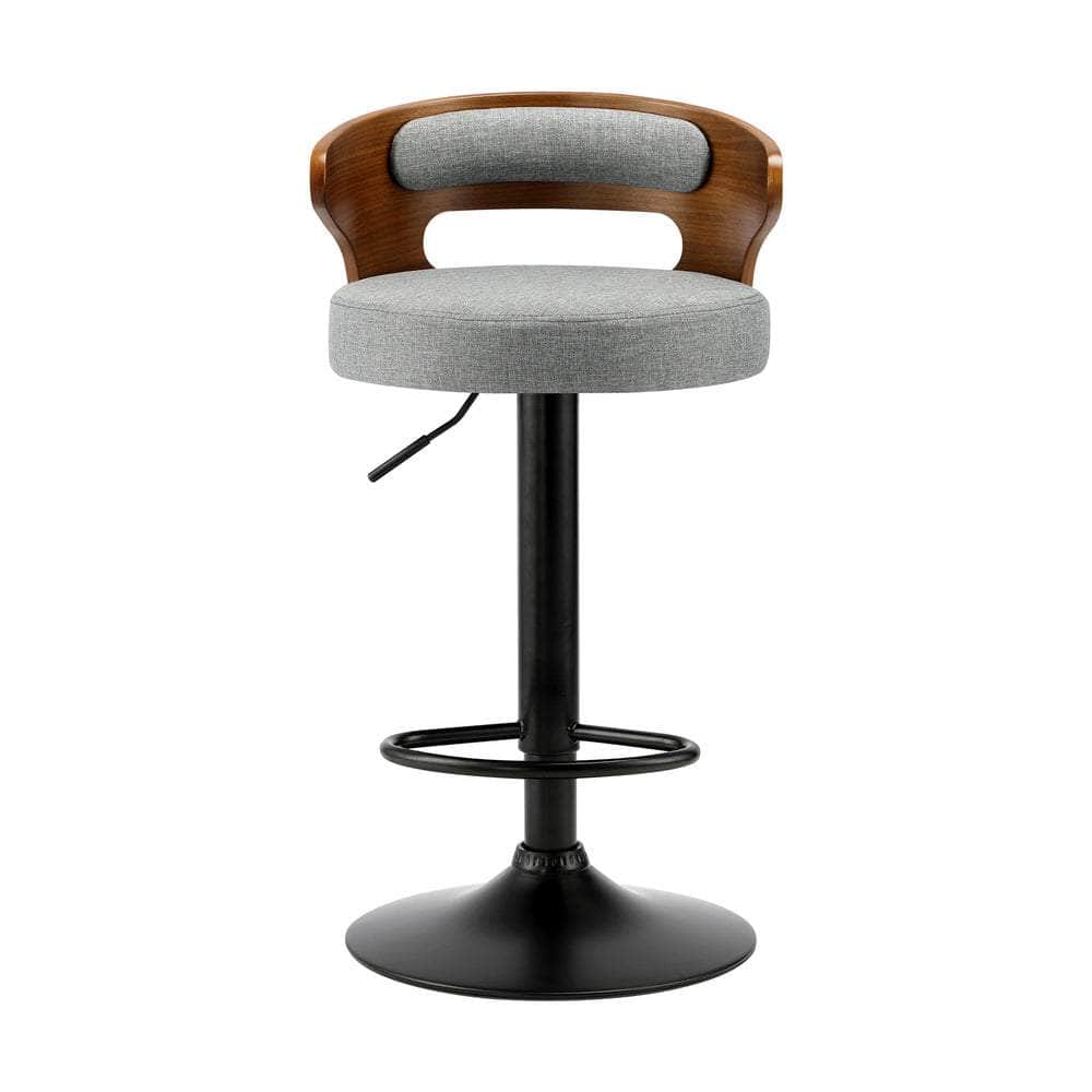 4x Bar Stools with Gas Lift Swivel Grey