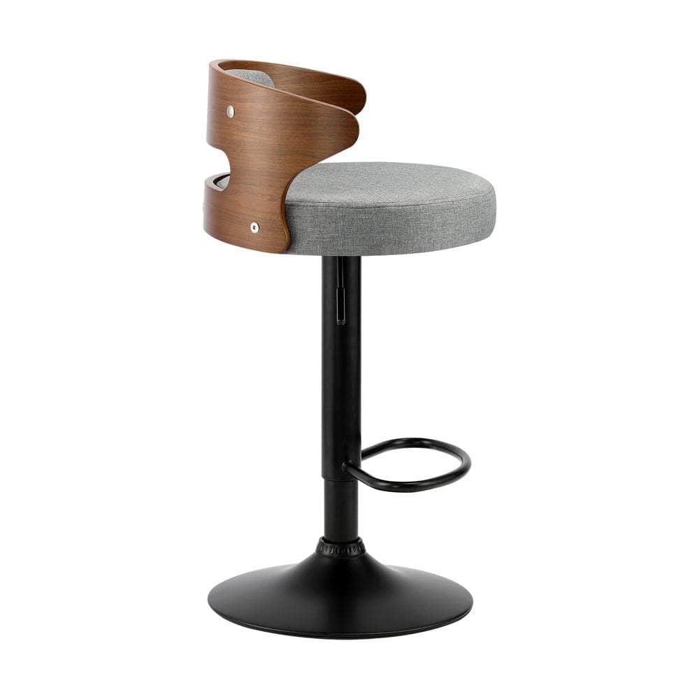 4x Bar Stools with Gas Lift Swivel Grey