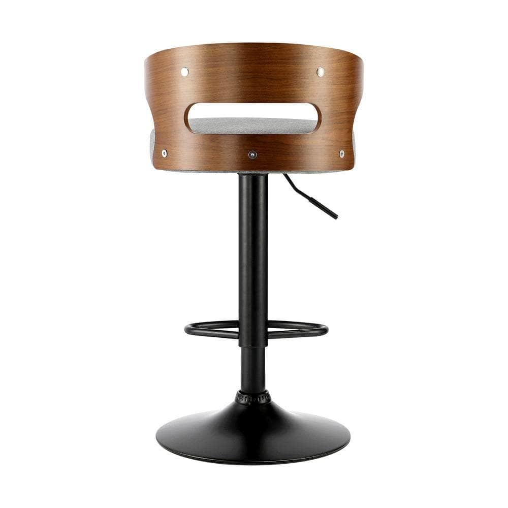 4x Bar Stools with Gas Lift Swivel Grey