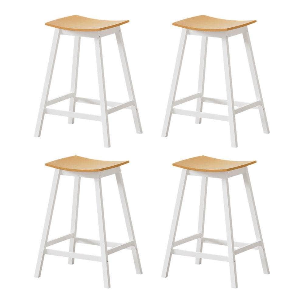 4X Bar Stools Wooden Chairs Oak