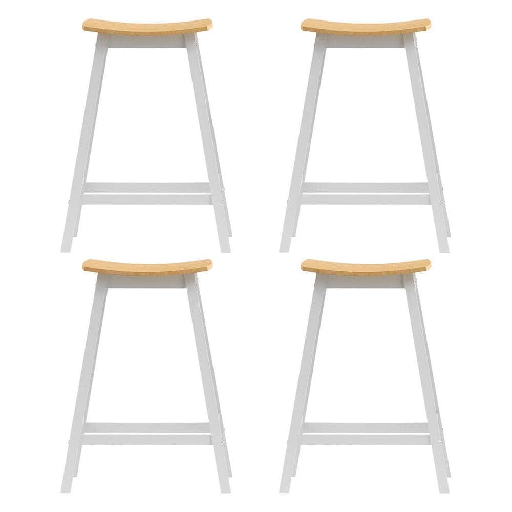 4X Bar Stools Wooden Chairs Oak