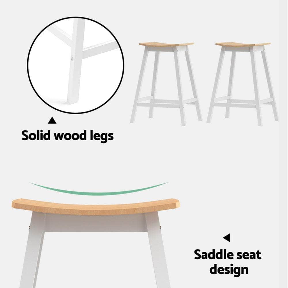 Wooden finish - 4X Bar Stools Wooden Chairs Oak