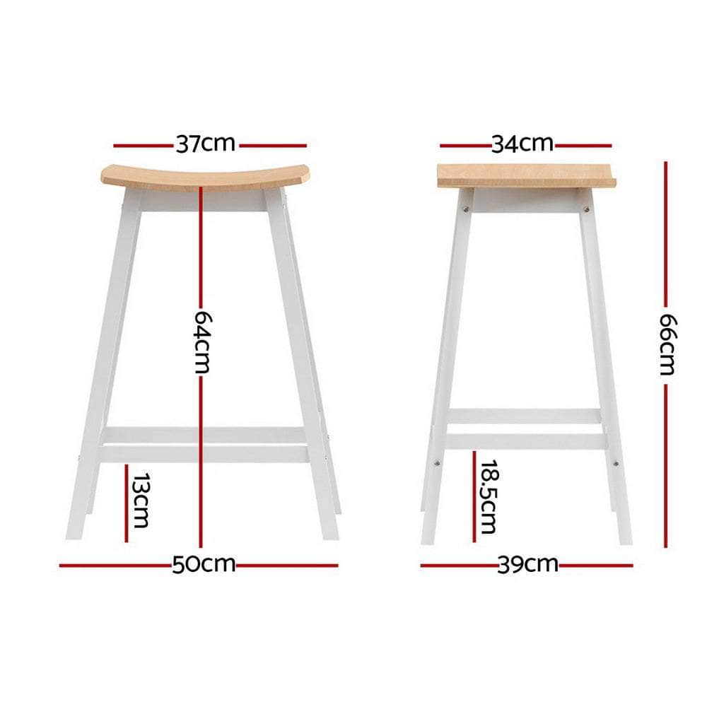 Oak colour - 4X Bar Stools Wooden Chairs Oak
