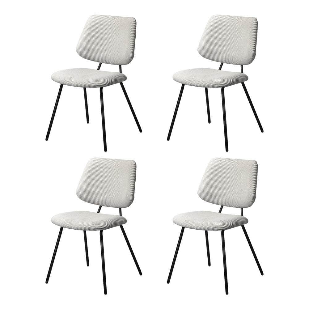 4x Dining Chair Vintage Retro Polyester Padded Dark Grey