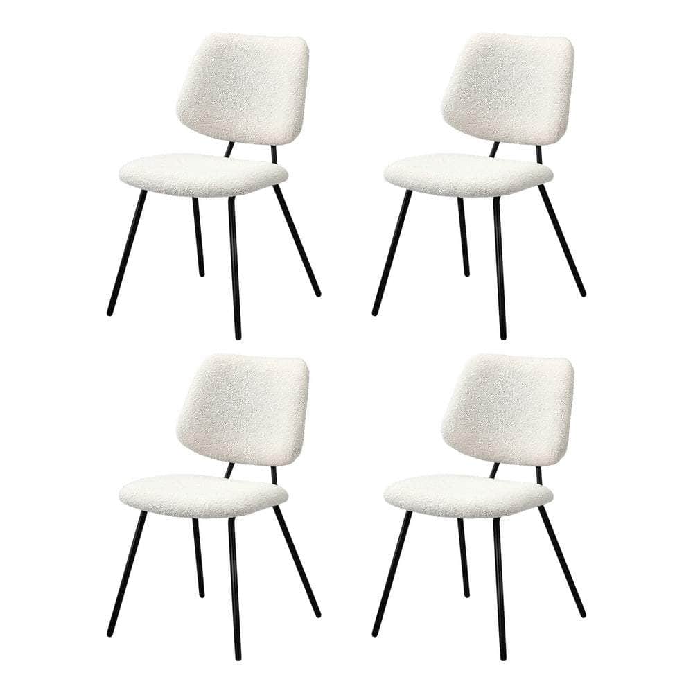 4x Dining Chair Vintage Retro Polyester Padded Dark Grey