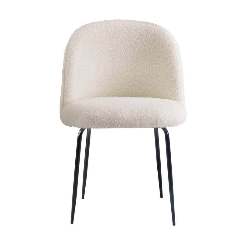 White colour - 4x Dining Chairs Kitchen Upholstered Sherpa White