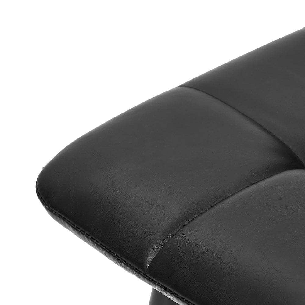 4x Dining Chairs PU Leather Padded Seat Retro Black & Grey