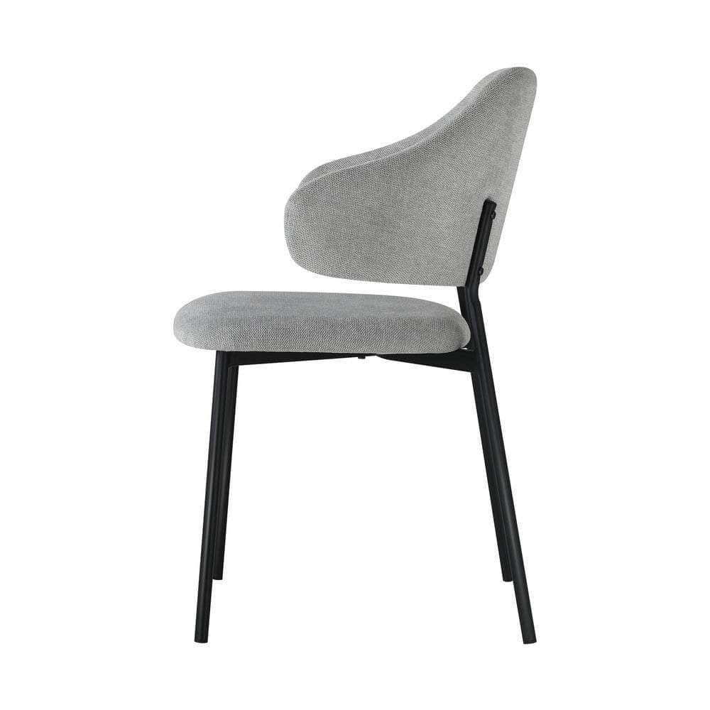 4x Dining Chairs Tub Fabric Grey&Black