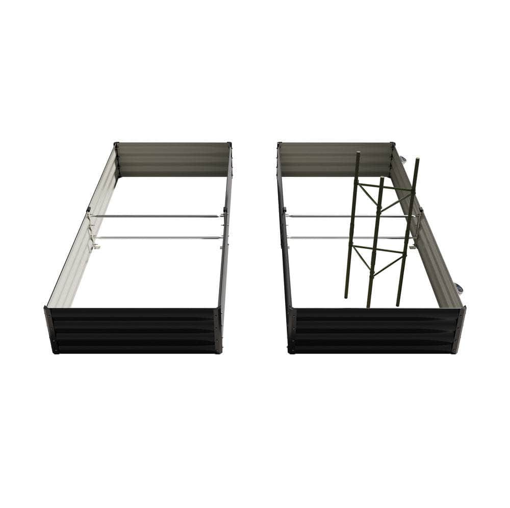 4x Garden Bed 210x90x30cm Galvanised Steel Raised Planter Box with Legs