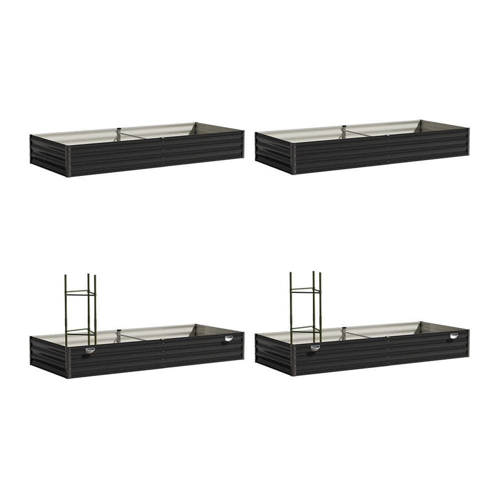 4x Garden Bed 210x90x30cm Galvanised Steel Raised Planter Box with Legs