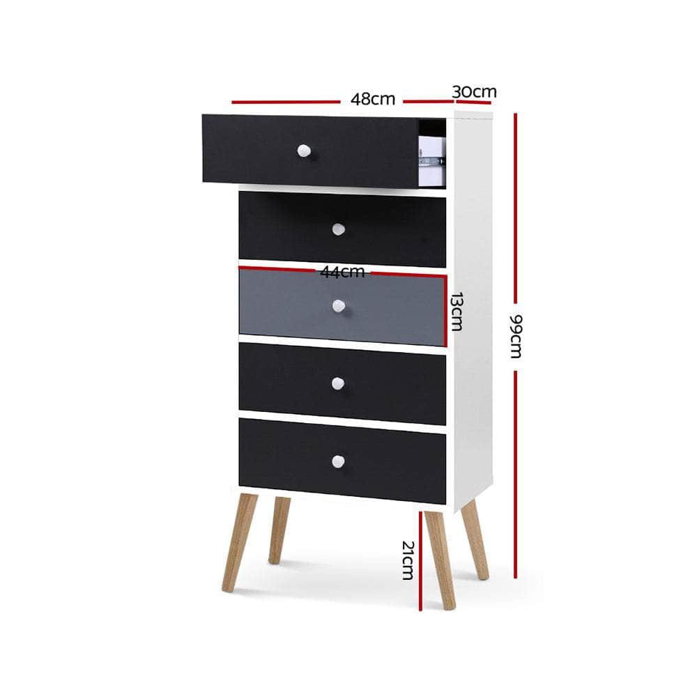 5 Chest Of Drawers - Bonds White