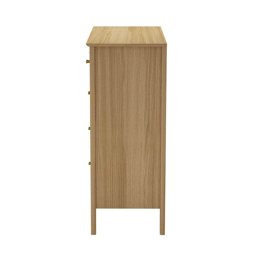5 Chest of Drawers Dresser Tallboy Storage Cabinet Natural