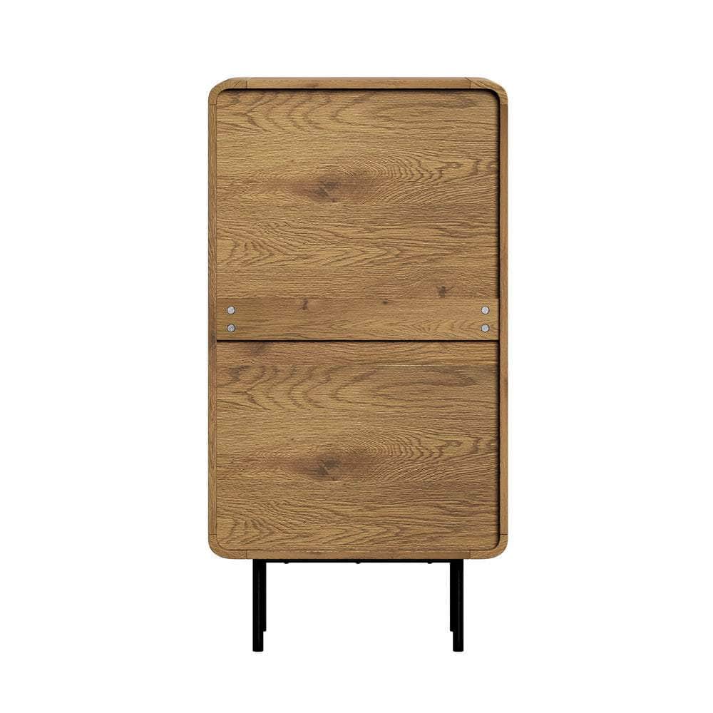 5 Chest of Drawers Dresser Tallboy Wooden Handle Natural & Black