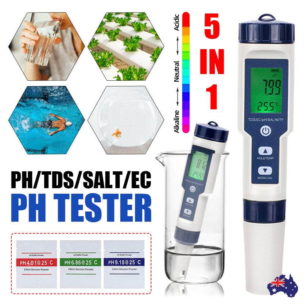 5-In-1 Digital Water Quality Tester For Pools
