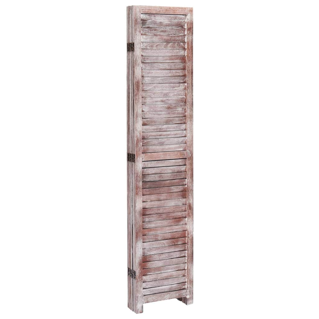 5-Panel Room Divider Brown