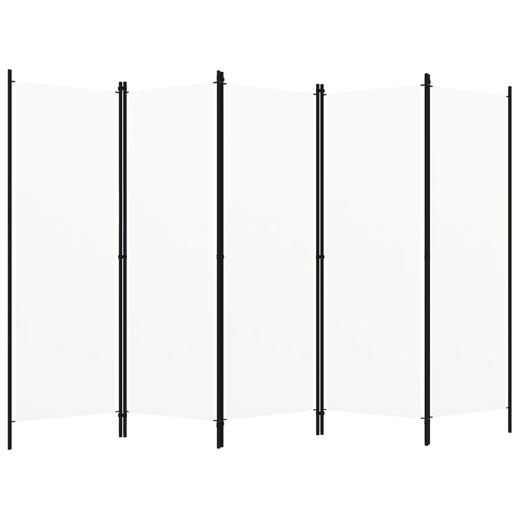 5-Panel Room Divider Cream White
