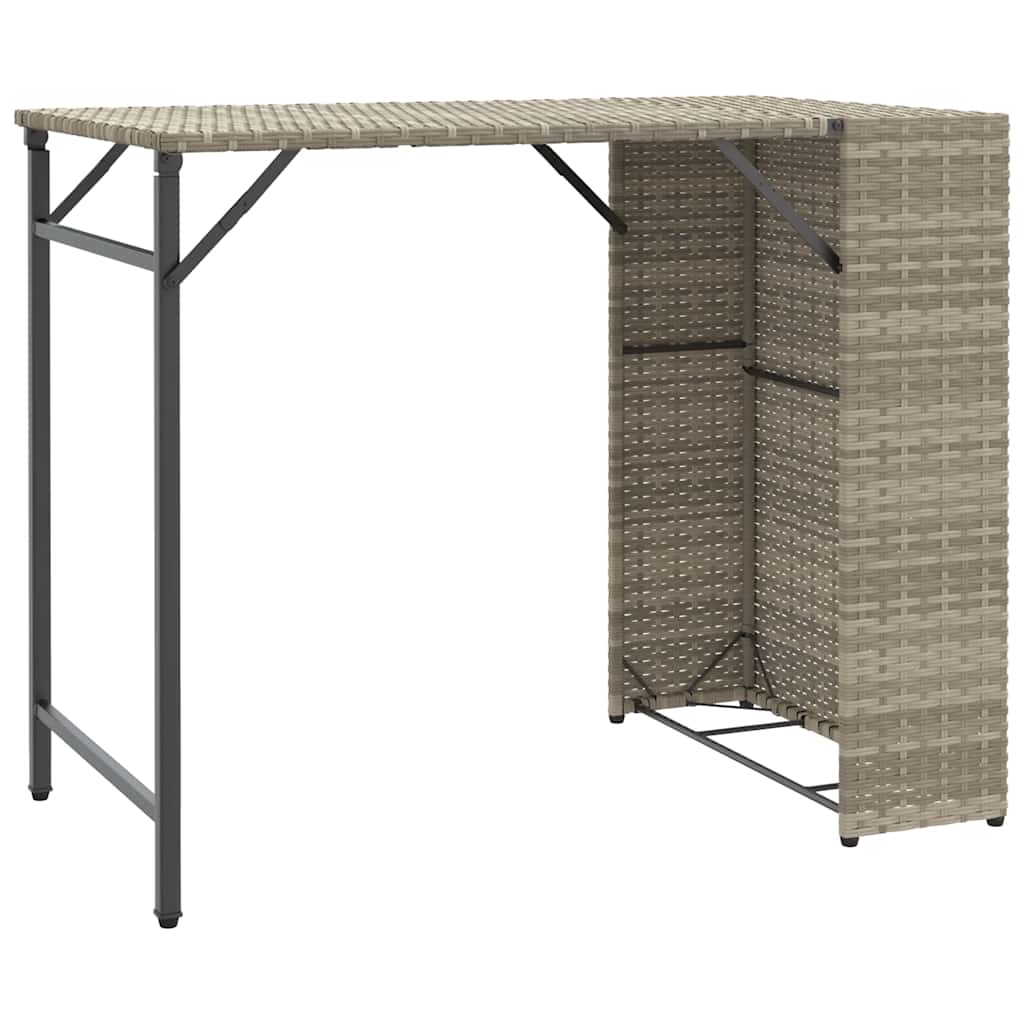 32QV - 5 Piece Garden Dining Set Foldable Light Grey Poly Rattan