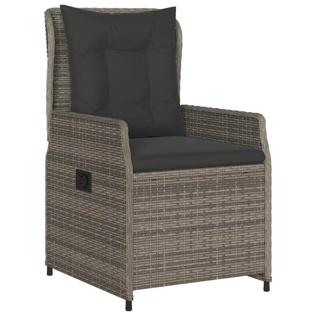 5 Piece Garden Dining Set with Cushions Grey Poly Rattan - Versatile and Stylish