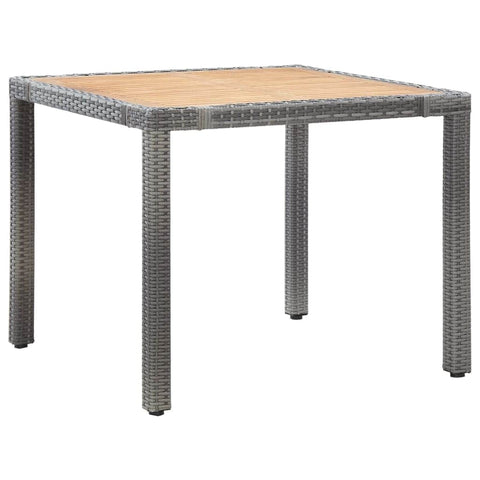 5 Piece Garden Dining Set with Cushions Poly Rattan Grey