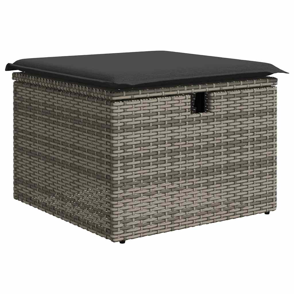 Rattan finish - 5 Piece Garden Sofa Set with Cushions Grey Poly Rattan - Stylish & Durable
