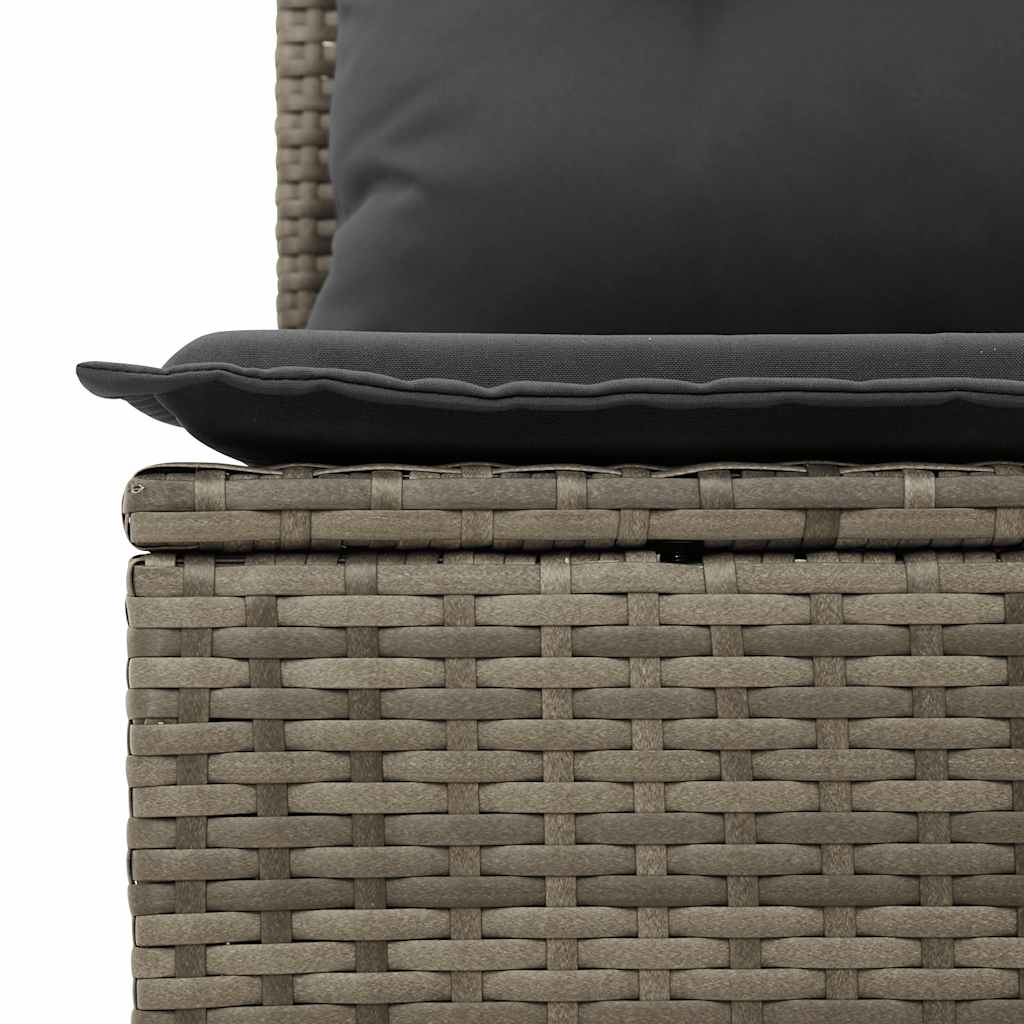 5 Piece Garden Sofa Set with Cushions Grey Poly Rattan - Stylish & Durable, Grey colour